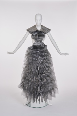 A fine and rare Junya Watanabe/Comme des Gar&ccedil;ons metallic grey 'lantern' dress, 'Techno Couture' collection, Autumn-Winter 2000-01