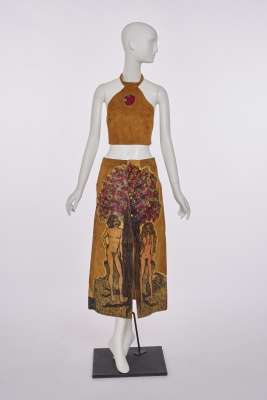 A J Cooper hand-painted suede and leather Adam & Eve ensemble, 1970s - 5