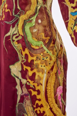 A Nina Vivian Huryn printed magenta satin 'Monkey Cup' dress, 1977 - 6