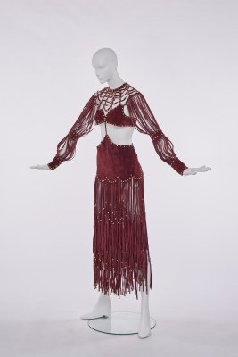 An oxblood suede dress, 1970s - 2