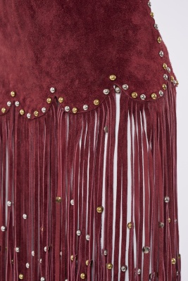 An oxblood suede dress, 1970s - 7