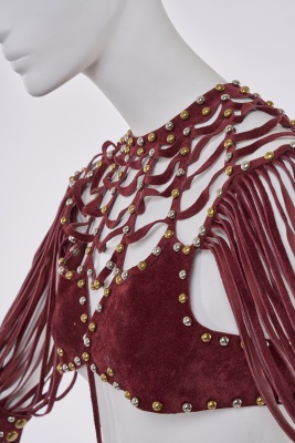 An oxblood suede dress, 1970s - 8