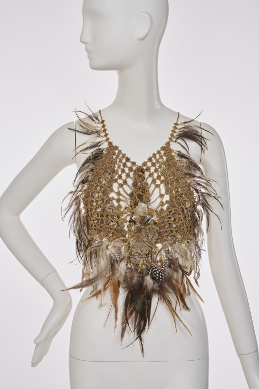 A Paul Johnson quartz and macram&eacute; bodice, 1975