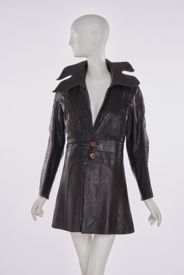An East West Musical Instruments Co. brown leather jacket, 1970s