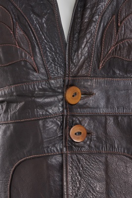 An East West Musical Instruments Co. brown leather jacket, 1970s - 4
