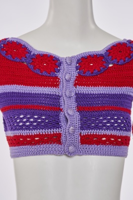 A rare Yves Saint Laurent crochet hot pants ensemble, 1970s - 3