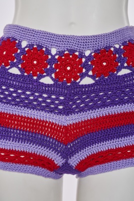 A rare Yves Saint Laurent crochet hot pants ensemble, 1970s - 4