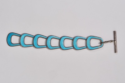 A Gucci enamelled silver link bracelet, 1970s - 2