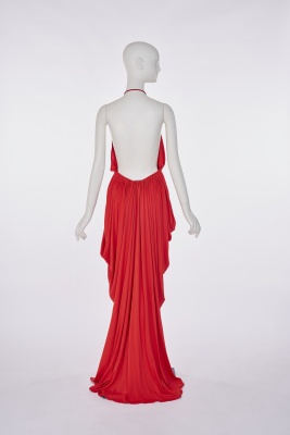 A Gnyuki Torimaru (Yuki) red Hurel silk jersey halterneck dress, 1990s remake of 1976 - 6