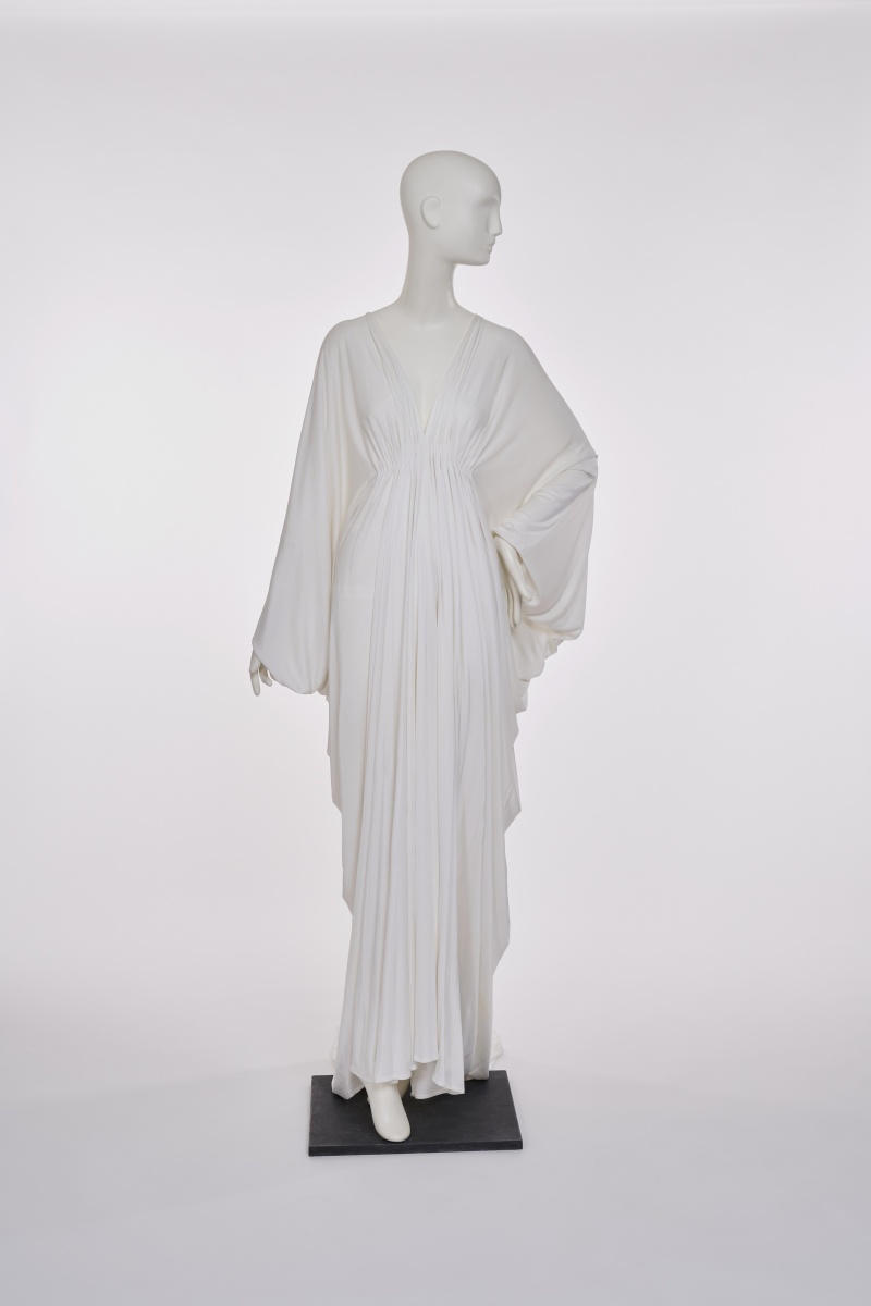 A Yuki draped white jersey dress, circa 1974