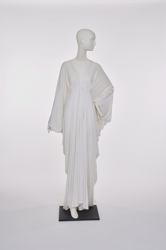 A Yuki draped white jersey dress, circa 1974