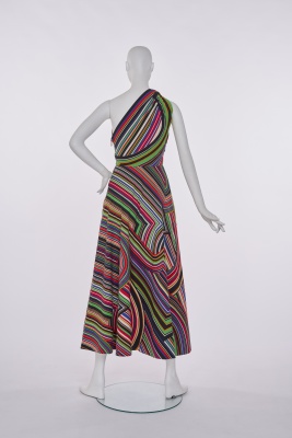 A Lanvin printed cotton evening gown, circa 1970, - 3