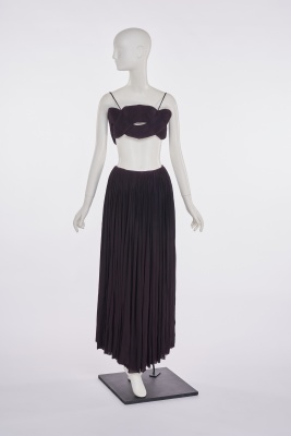 A Madame Gr&egrave;s haute couture aubergine silk jersey ensemble, circa 1973