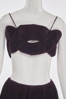 A Madame Gr&egrave;s haute couture aubergine silk jersey ensemble, circa 1973 - 3