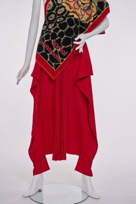 A pair of Kansai Yamamoto red wool trousers, late 1980s - 3