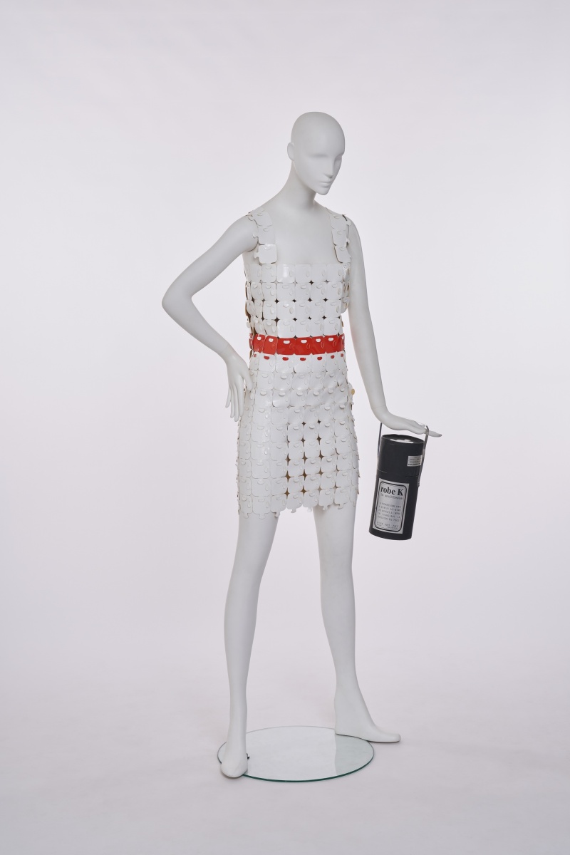 A rare Pierre Bory of Paris vinyl puzzle-piece Mutable 'K' dress, 1970