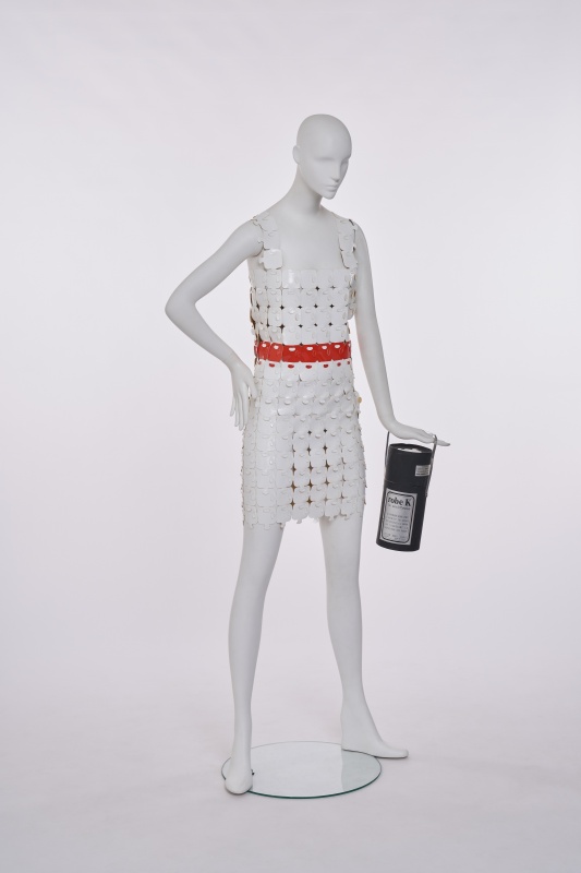 A rare Pierre Bory of Paris vinyl puzzle-piece Mutable 'K' dress, 1970