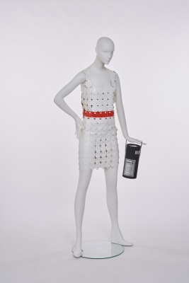 A rare Pierre Bory of Paris vinyl puzzle-piece Mutable 'K' dress, 1970