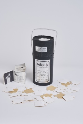 A rare Pierre Bory of Paris vinyl puzzle-piece Mutable 'K' dress, 1970 - 5
