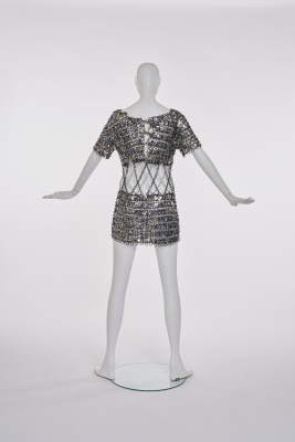 A Paco Rabanne metal chain and button mini dress, 1970s - 3