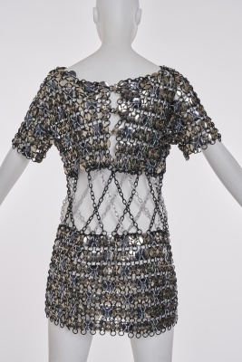 A Paco Rabanne metal chain and button mini dress, 1970s - 10