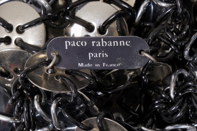 A Paco Rabanne metal chain and button mini dress, 1970s - 14