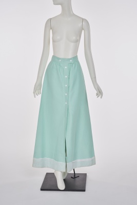 An Andr&eacute; Courr&egrave;ges pale blue piqu&eacute; maxi skirt, early 1970s