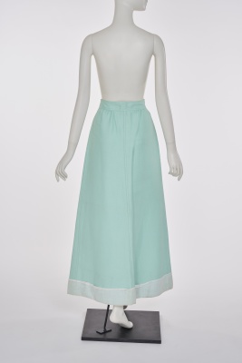 An Andr&eacute; Courr&egrave;ges pale blue piqu&eacute; maxi skirt, early 1970s - 2