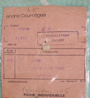An Andr&eacute; Courr&egrave;ges pale blue piqu&eacute; maxi skirt, early 1970s - 4