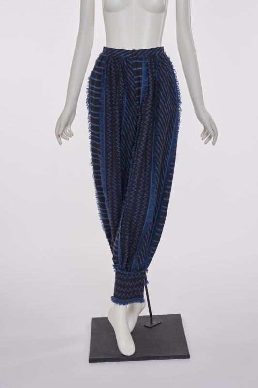 A pair of Issey Miyake black and blue wool trousers, Autumn-Winter 1982-83
