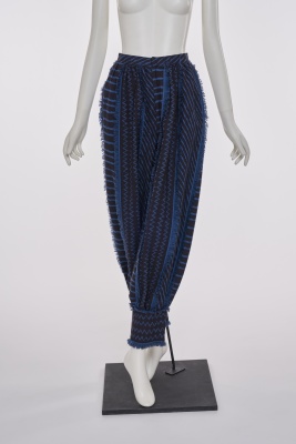 A pair of Issey Miyake black and blue wool trousers, Autumn-Winter 1982-83