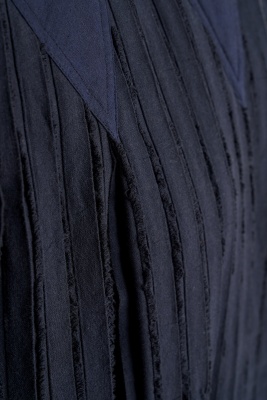An Issey Miyake frayed black and navy cotton playsuit, Autumn-Winter 1981-82 - 8