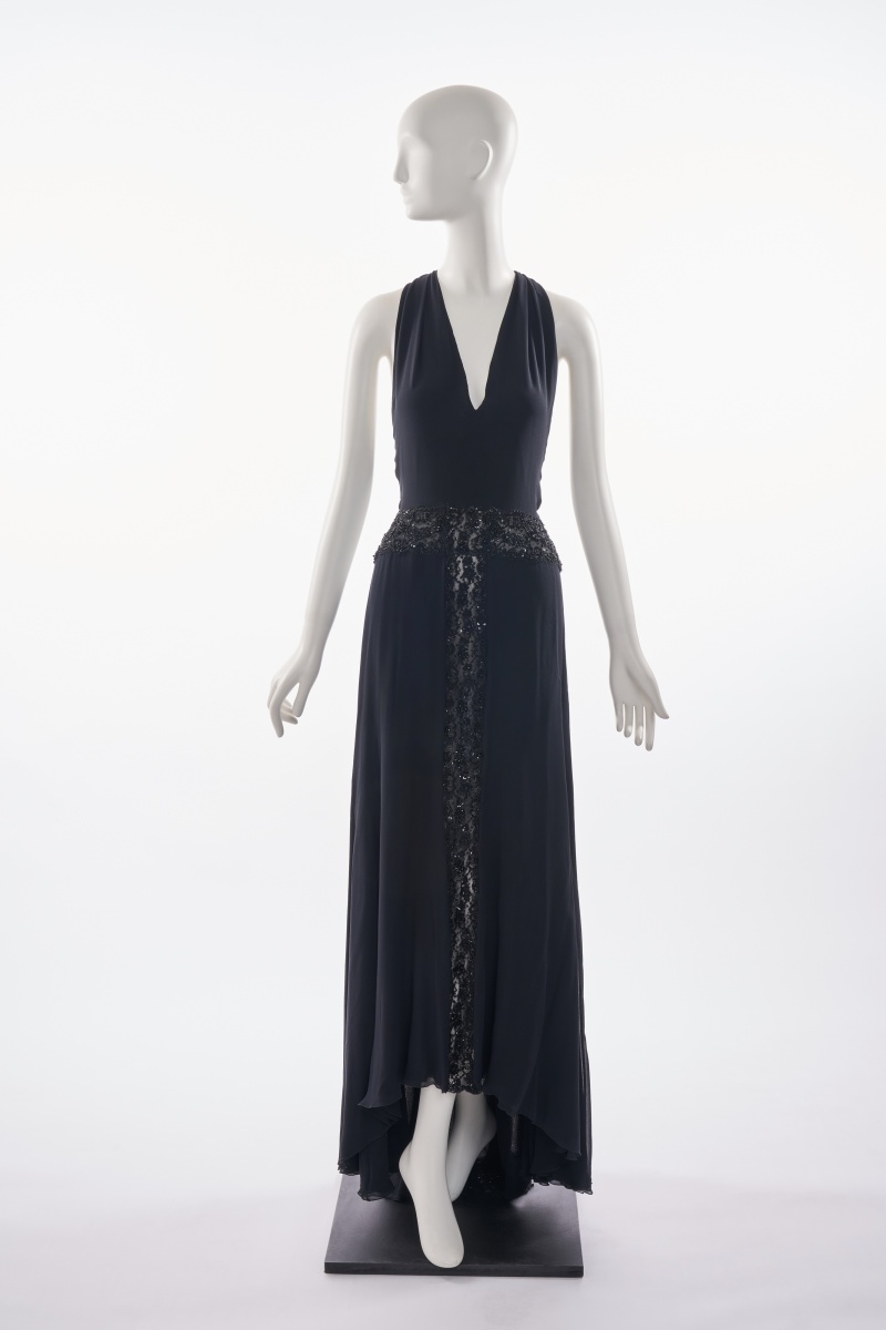 A Valentino Garavani black silk cr&ecirc;pe halterneck evening dress, circa 2001