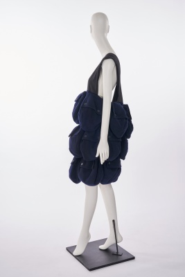 An unusual cotton and polyester pocket pinafore skirt, probably 2000s - 2