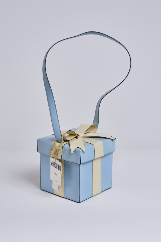 A Moschino blue and ivory 'Gift' bag, circa 1996