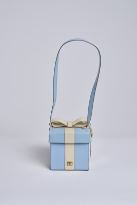 A Moschino blue and ivory 'Gift' bag, circa 1996 - 2