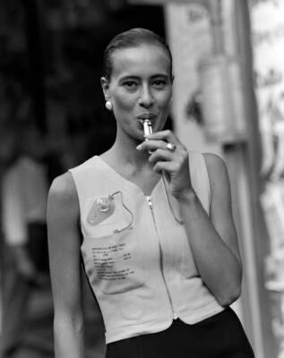 A Franco Moschino black and yellow cr&ecirc;pe 'Life Jacket', Spring-Summer 1991 - 2