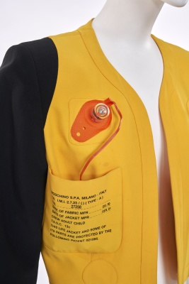 A Franco Moschino black and yellow cr&ecirc;pe 'Life Jacket', Spring-Summer 1991 - 7