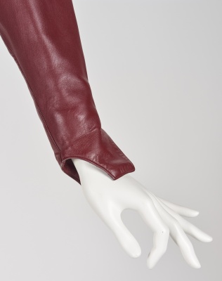 An Azzedine Alaia double-breasted oxblood leather jacket, Autumn-Winter 1985-86 - 8