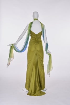 A Giorgio di Sant Angelo green stretch jersey evening gown and stole late 1980s - 4
