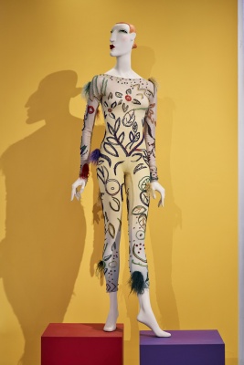 An embroidered mesh body suit, attributed to Georgio di Sant' Angelo, 1989 - 2