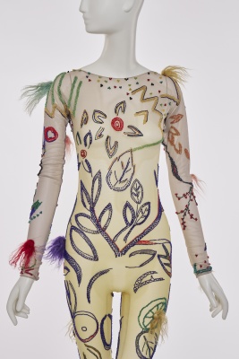 An embroidered mesh body suit, attributed to Georgio di Sant' Angelo, 1989 - 5