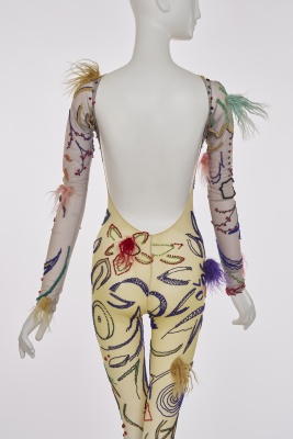 An embroidered mesh body suit, attributed to Georgio di Sant' Angelo, 1989 - 7