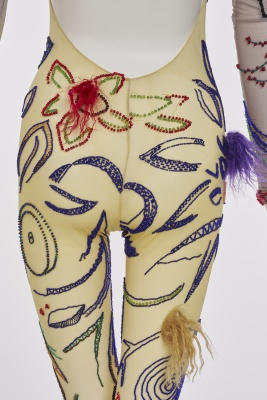 An embroidered mesh body suit, attributed to Georgio di Sant' Angelo, 1989 - 8