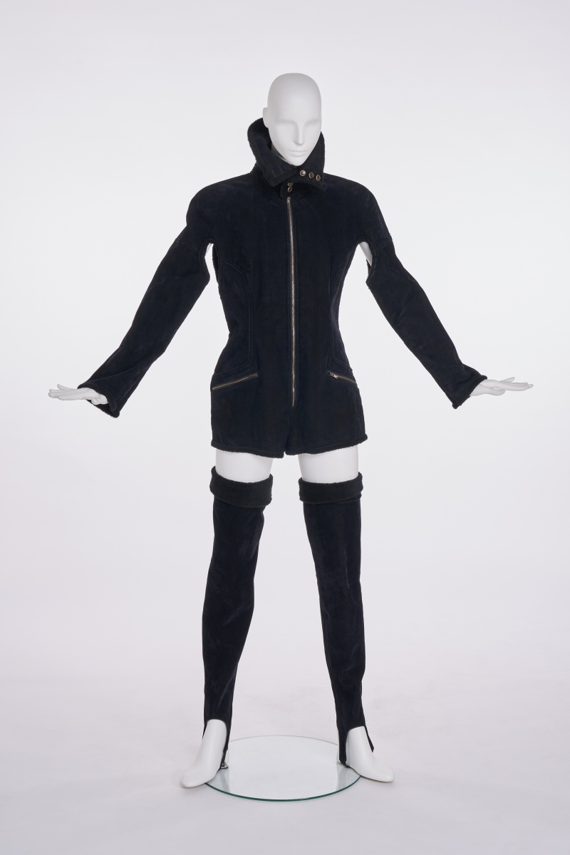 A Matsuda black velvet romper ensemble, late 1980s-early 1990s