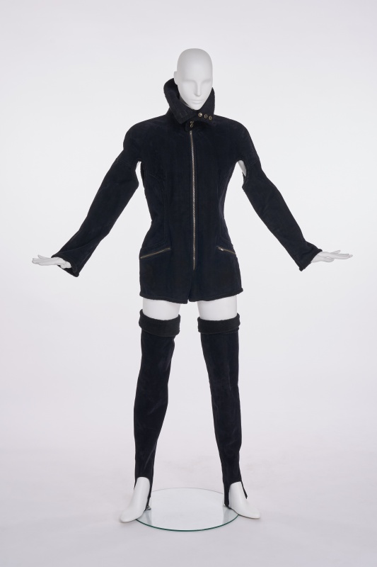 A Matsuda black velvet romper ensemble, late 1980s-early 1990s