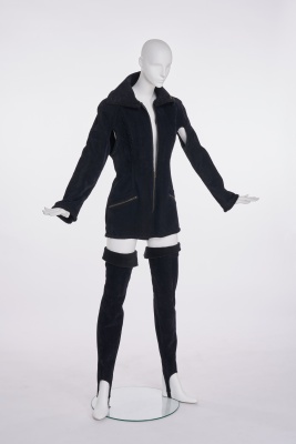 A Matsuda black velvet romper ensemble, late 1980s-early 1990s - 2
