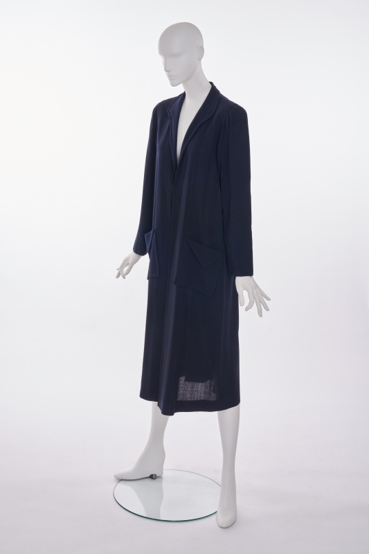 A Jean Muir ink blue wool cr&ecirc;pe coat, 1980s
