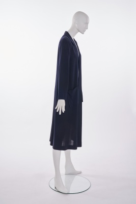 A Jean Muir ink blue wool cr&ecirc;pe coat, 1980s - 2