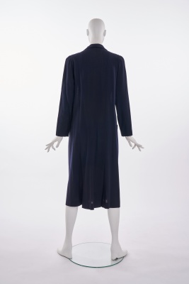 A Jean Muir ink blue wool cr&ecirc;pe coat, 1980s - 3